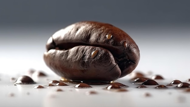 A macro shot of coffee beans on clean backdrop