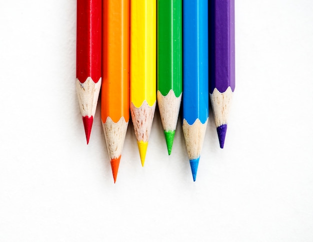 Macro shot of color pencils