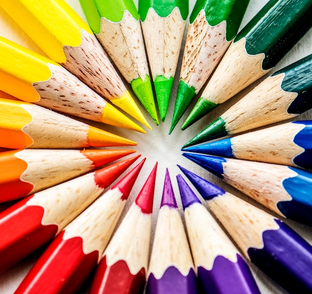 Macro shot of color pencils