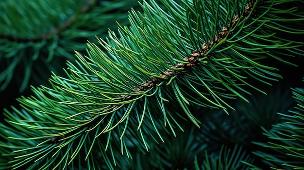 Macro shot of the delicate pine tree needles