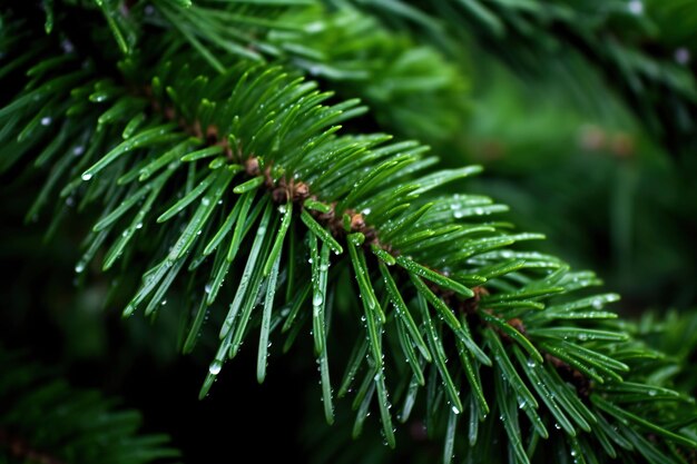 macro shot of the delicate pine tree needles