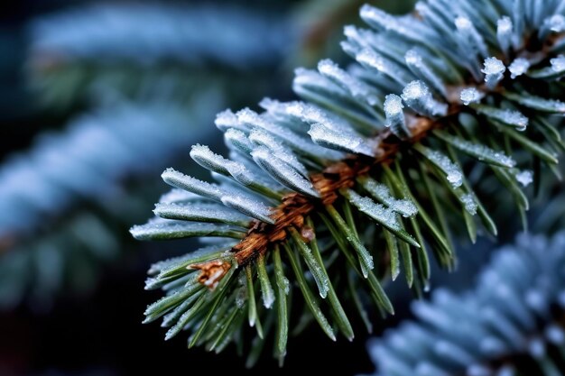 macro shot of the delicate pine tree needles