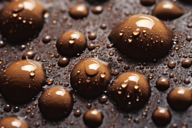 Photo macro shot of espresso bubbles and texture