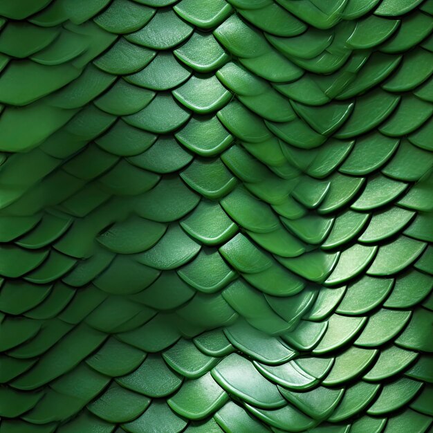 Photo macro shot of a green scales texture with a soft pattern