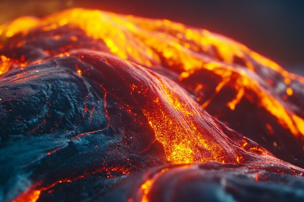 Macro shot of hot lava