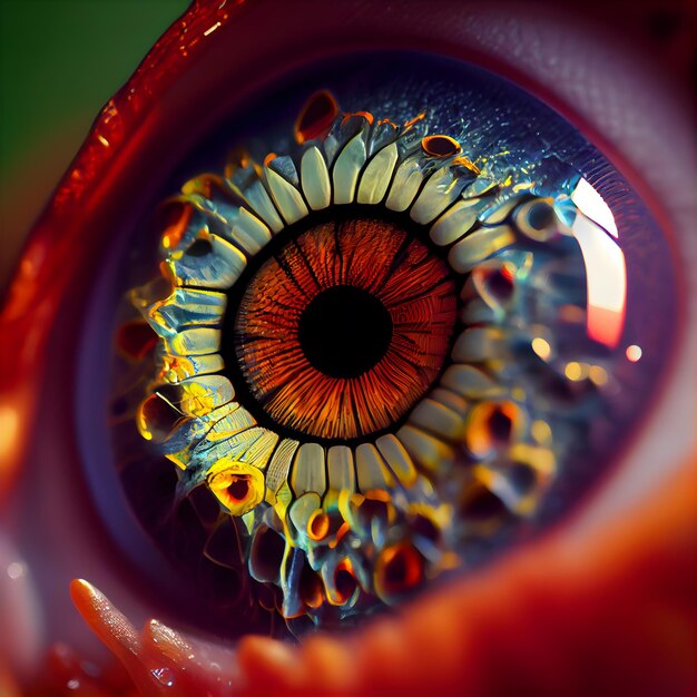 Macro shot of a human eye with iris in it