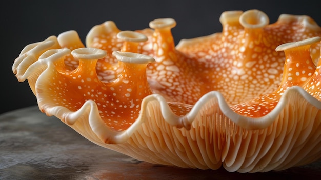 Макро снимок медузы Эпидермис Оранжевые оттенки изящные волны День Земли ИИ