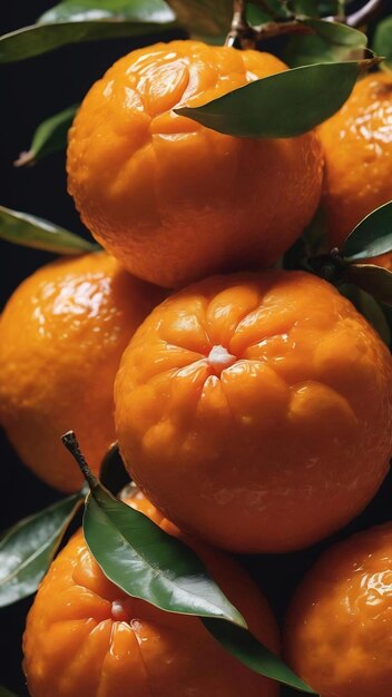 Macro shot of a mandarin fruit