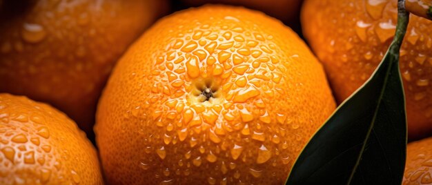 Macro shot of a mandarin skin showcasing its detailed and intricate patterns AI Generative