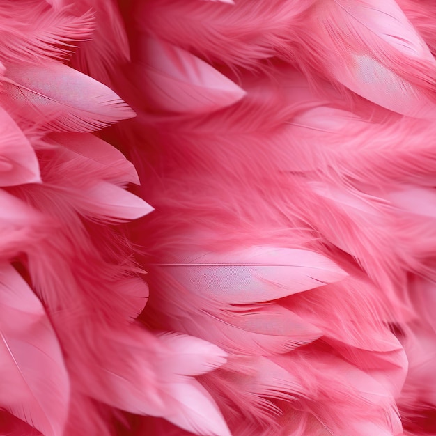 Foto ripresa macro di una texture di piume rosa su una spatola rosata