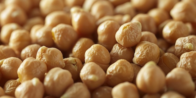 Macro Shot of Raw Chickpeas for Nutritious Vegan Ingredient Concept