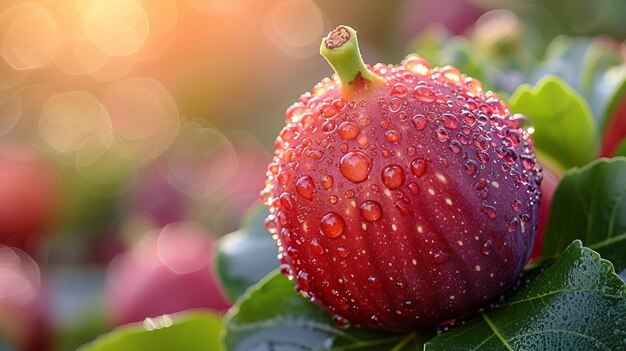 A macro shot of a ripe fig its soft skin speckled AI generate illustration