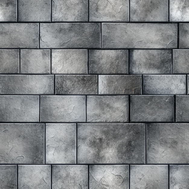 Macro shot of a silver brick texture with a metallic sheen