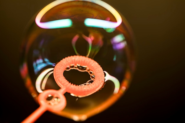 Photo macro shot of soap bubbles