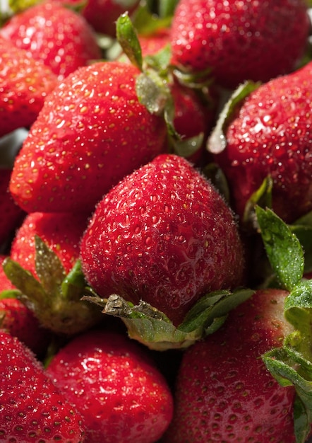 Macro shot of strawberries