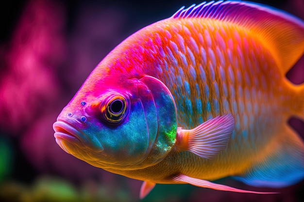 Macro shot of a stunning glofiid fish