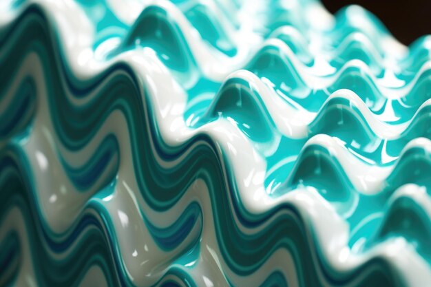 Macro shot of toothpaste squeezed out in a zigzag pattern