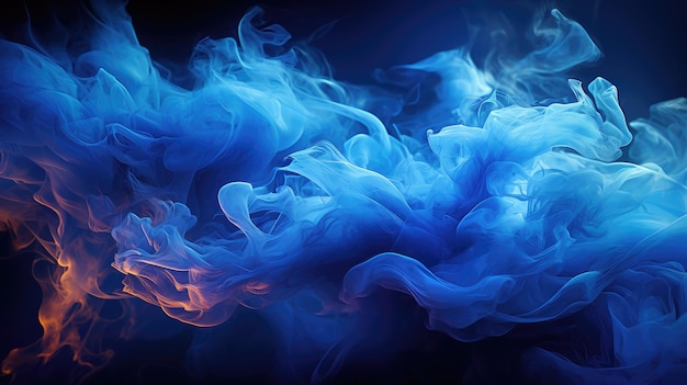 Macro shot van elektrische blauwe rook achtergrond Hd Generative Ai