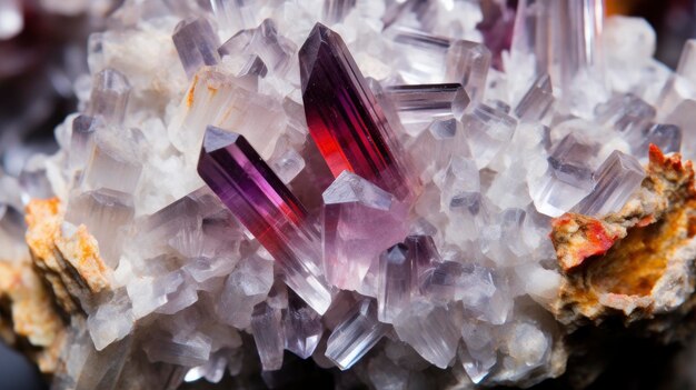 Macro shot of a vibrant multicolored crystal Created with Generative AI technology