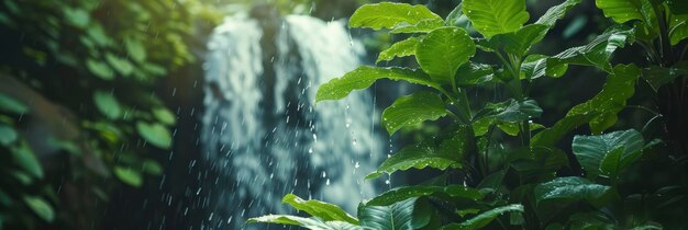 Macro shot of a waterfall