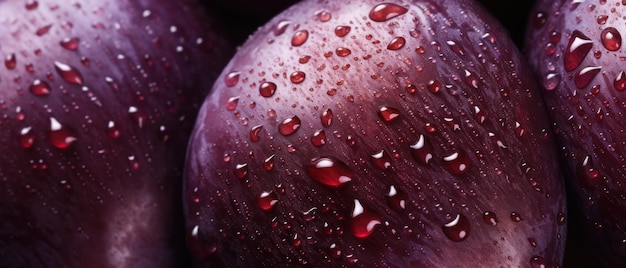 Macro shot of whole plums showcasing their smooth skin and vibrant purple hue AI Generative