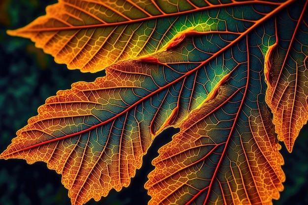 Macro shots of the texture of fall leaves