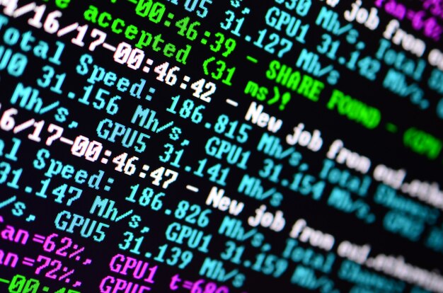 macro snapshot of the program interface for crypto currency mining