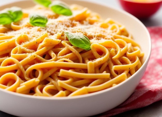 Macro of Spaghetti with Tomato Sauce