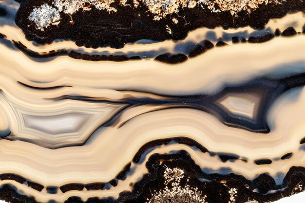 Macro stone Agate mineral on white background