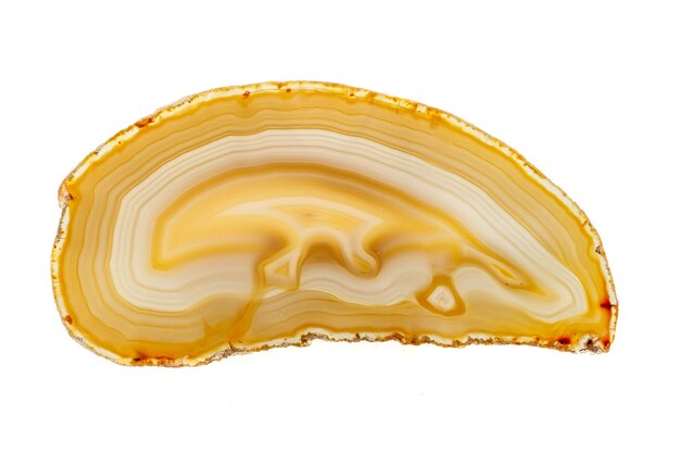 Macro stone Agate mineral on white background