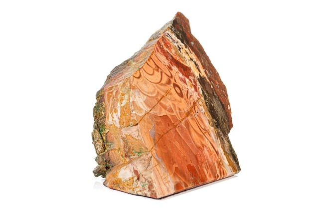 Macro stone Jasper mineral on white background close up