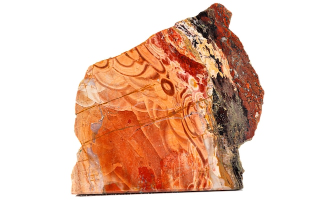 Macro stone Jasper mineral on white background