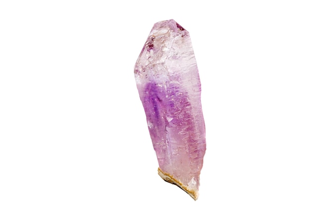 Macro stone mineral amethyst on a white background