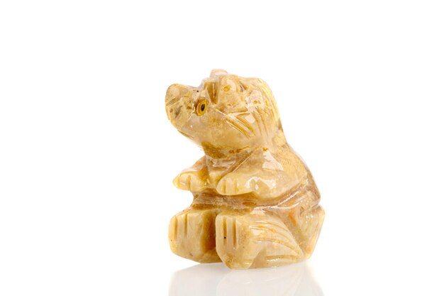 Macro stone mineral bear from marble on a white background