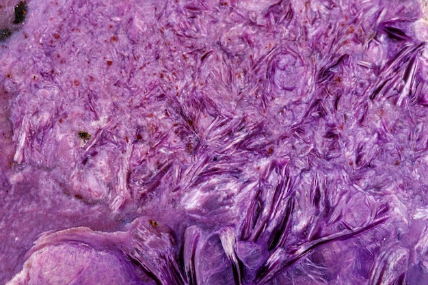 Macro stone mineral Charoite on a white background