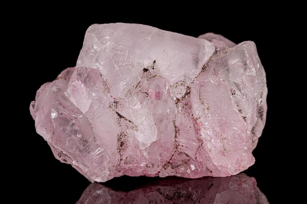 Macro stone mineral Fluorite on a black background