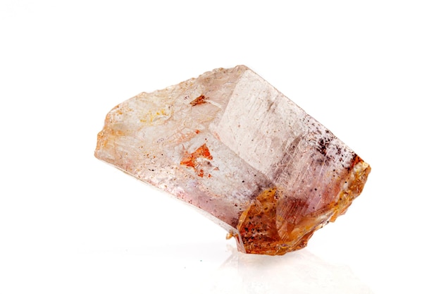 Macro stone mineral quartz on a white background