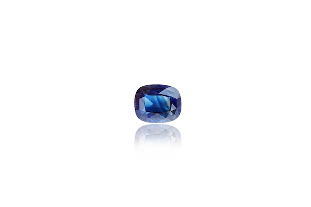 Macro stone Sapphire mineral on a white background