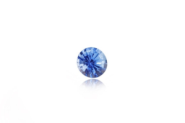 Macro stone Sapphire mineral on a white background