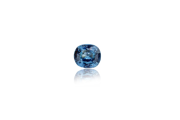 Macro stone Sapphire mineral on a white background