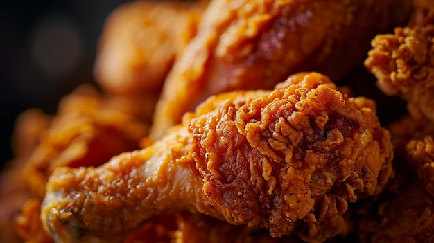 Macro Textures of Fried Chicken Legs