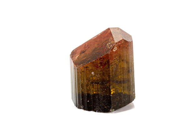 Macro tourmaline mineral stone on white background