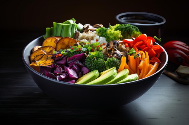 Macro Veggie Bowl dinner Recipe Food Photography