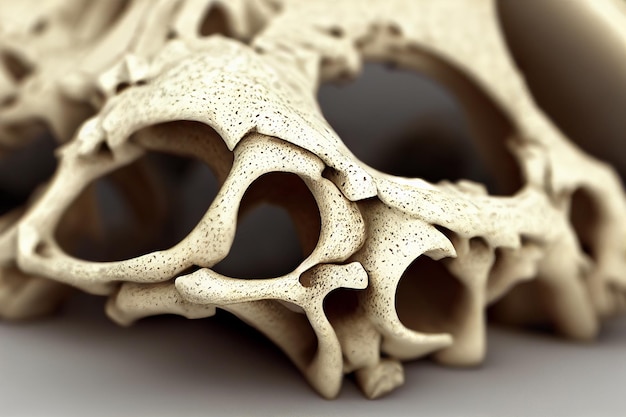 Macro view of bone structure illustration 2D illustration