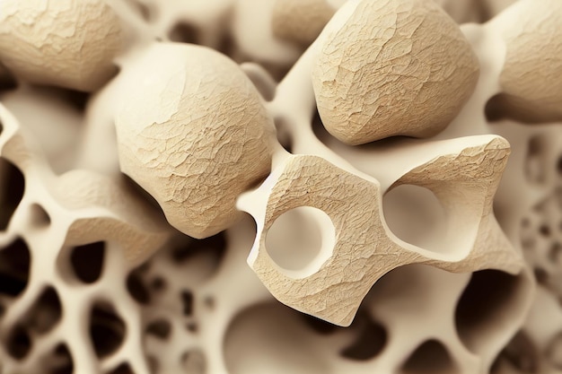Macro view of bone structure illustration 2D illustration