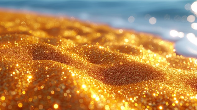 Macro view of golden sand
