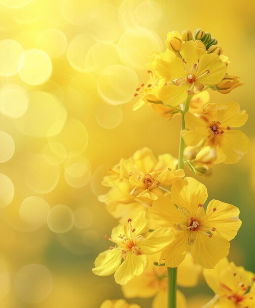 Macro view of mustard flowers