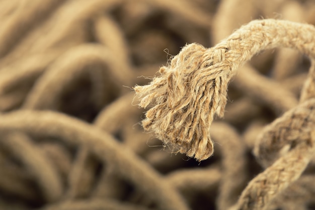 Macro view of rope tip