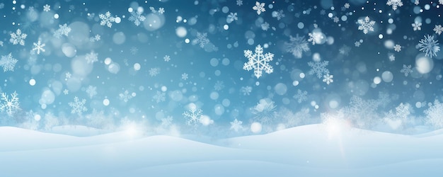  ⁇ 색 겨울 풍경 파노라마 배너와 함께 눈송이에 대한 매크로 뷰 Generative Ai