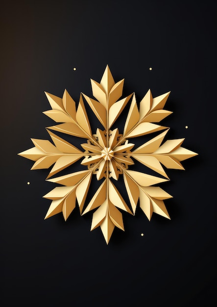 Macro view of winter snowflake christmas greeting card Generative Ai